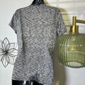 Everyday Space-Dye Short Sleeve Top - Gray